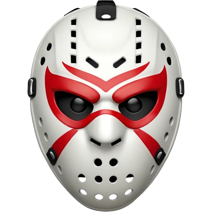 angry hockey mask with red markings emoji