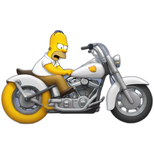 Homer Simpson qui conduit une moto emoji