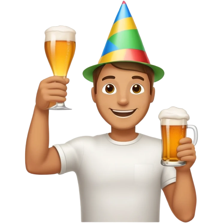 Man with beer funnel emoji