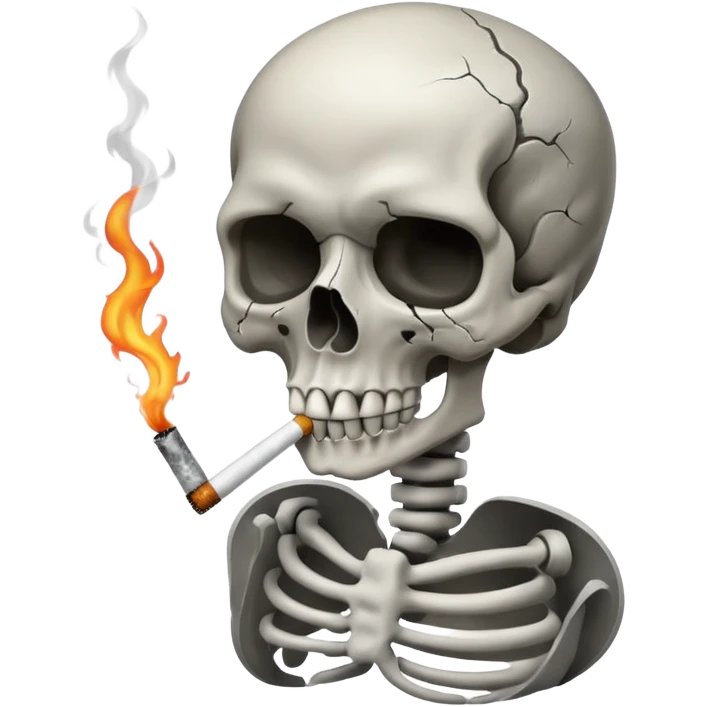 Skull smoking emoji