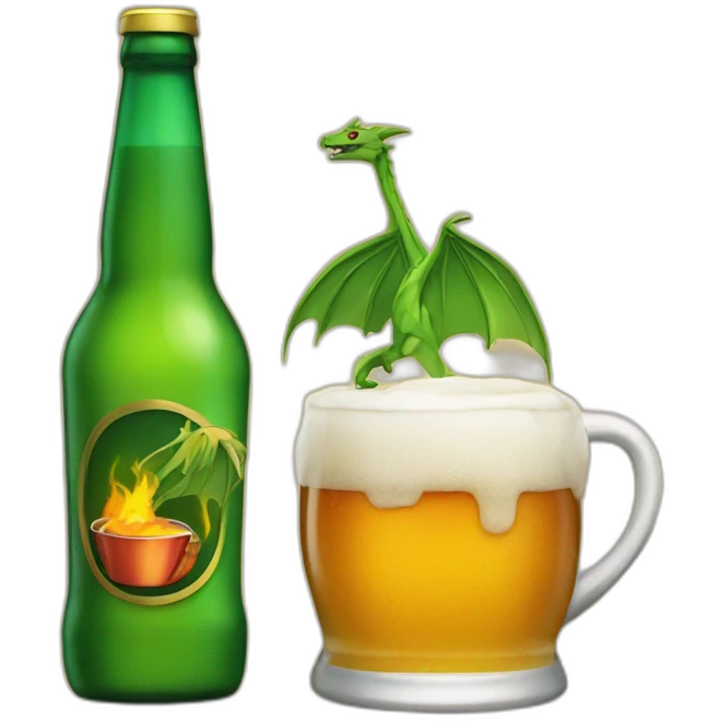 Dracaufeu drink beer emoji