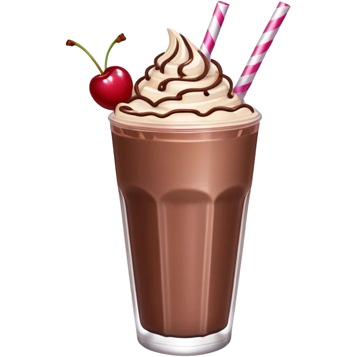 Chocolate milkshake with cherry on top and sparkles emoji