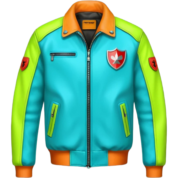 neon color Russian underground fashion jacket emoji