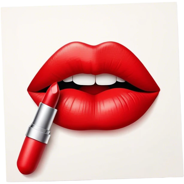 Lipstick kiss print emoji