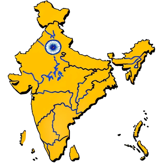 India map with saffron colour ( akhand Bharat ) emoji