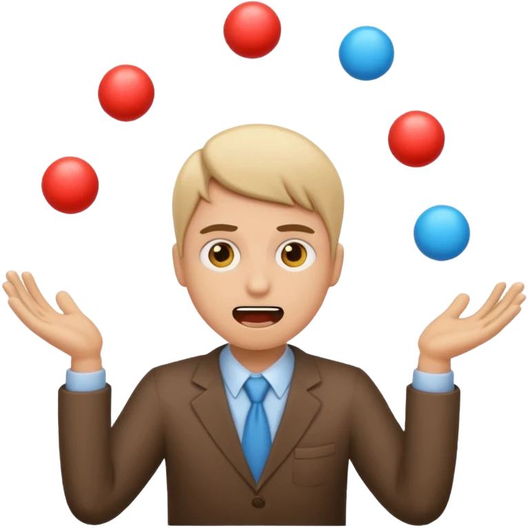 an emoji that depicts a product manager juggling work with panic, can you make it more gender neutral  emoji