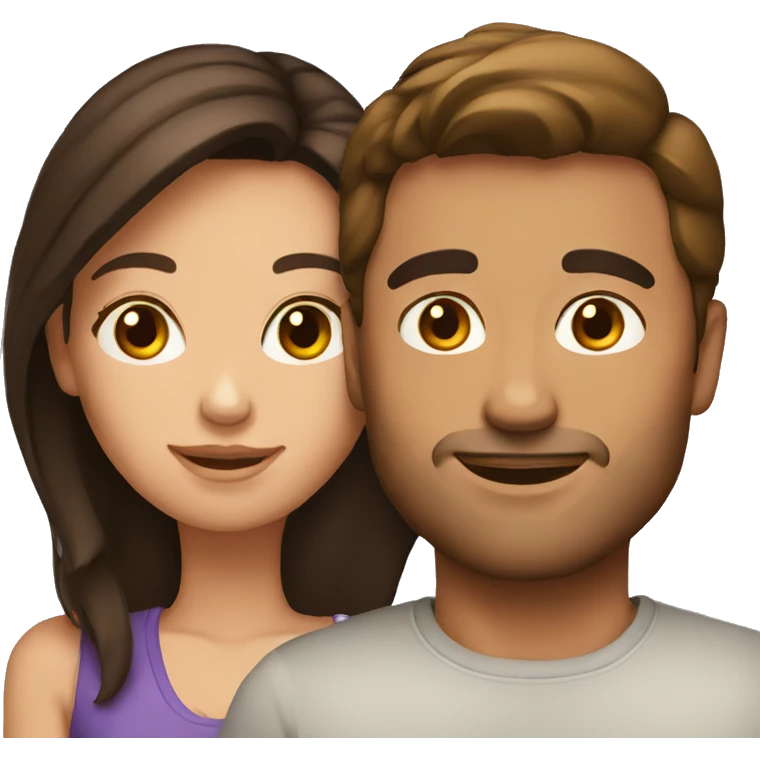 Brunette couple emoji