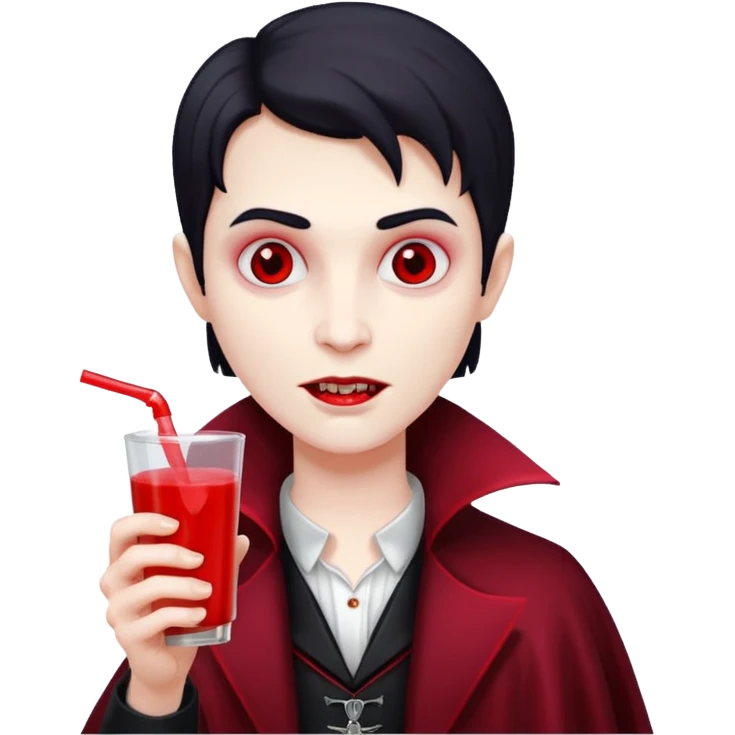 vampire using a juice box emoji