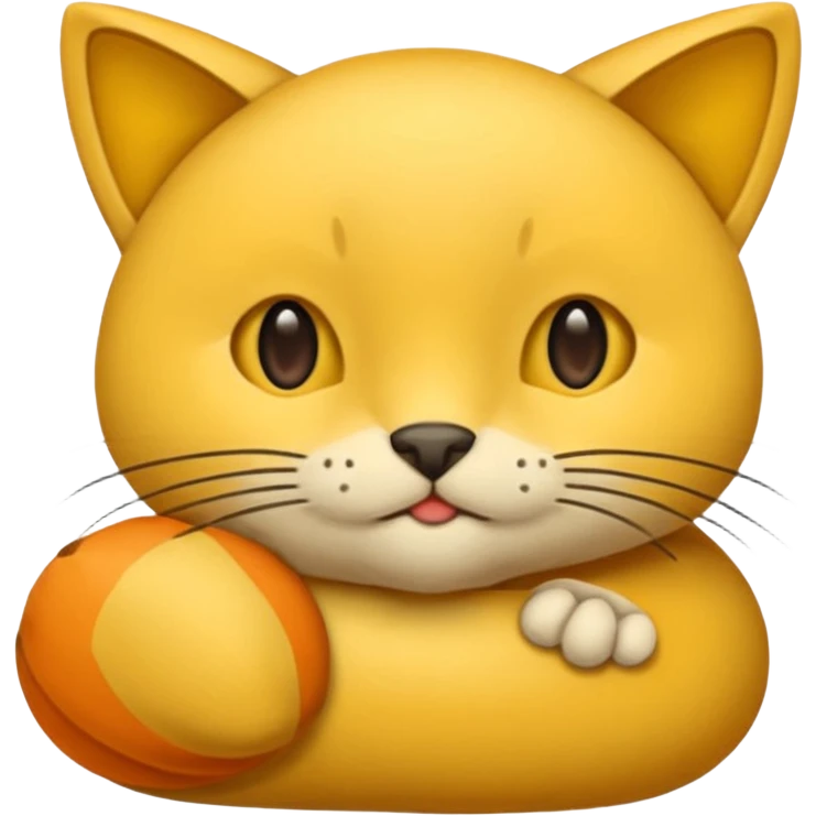 Шоколадный кот ловит мышь. emoji