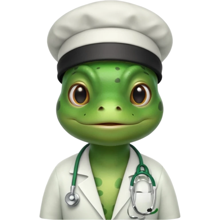 frog with a medical hat and stethoscope emoji