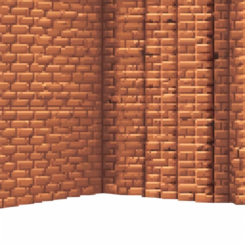 brick wall corner view, perspective of two walls meeting emoji