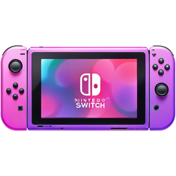 A pink and purple iridescent Nintendo switch emoji