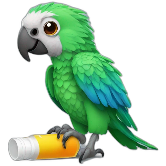 drug addicted parrot emoji