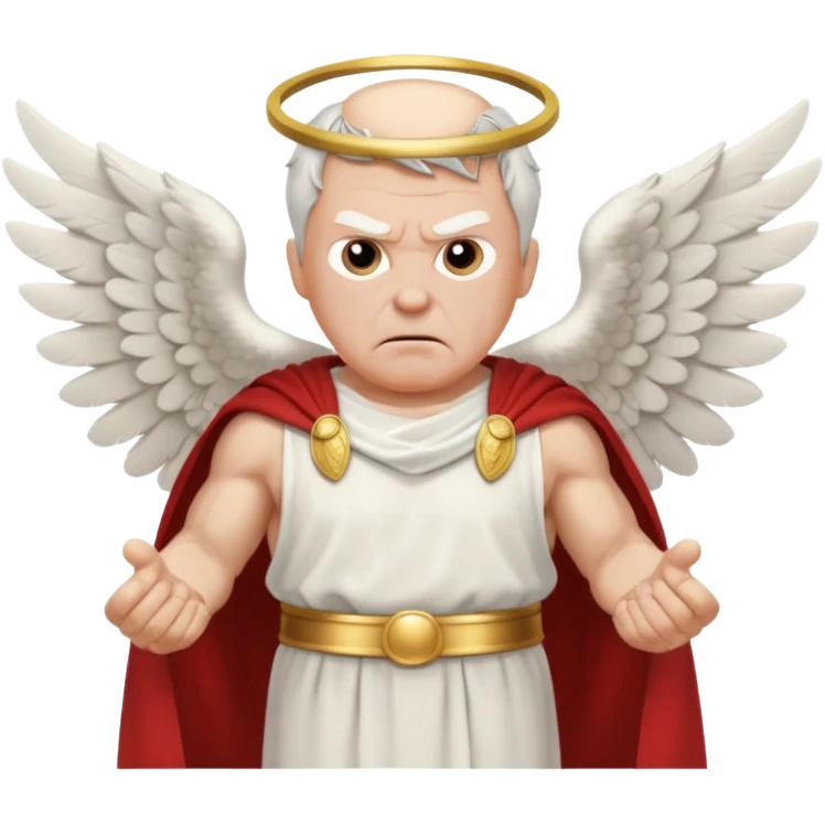 Angry older white male Italian angel no real face emoji