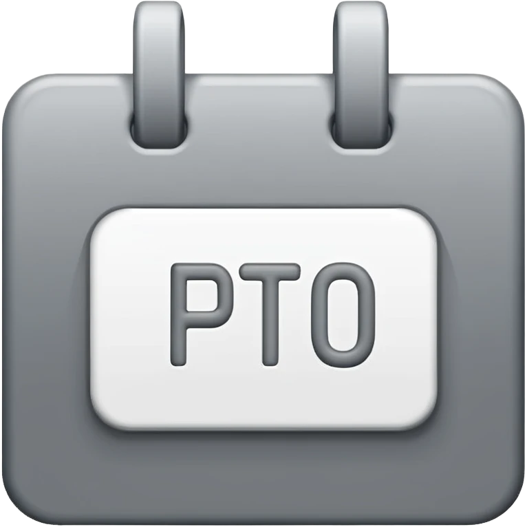 Calendar icon with the letters PTO emoji