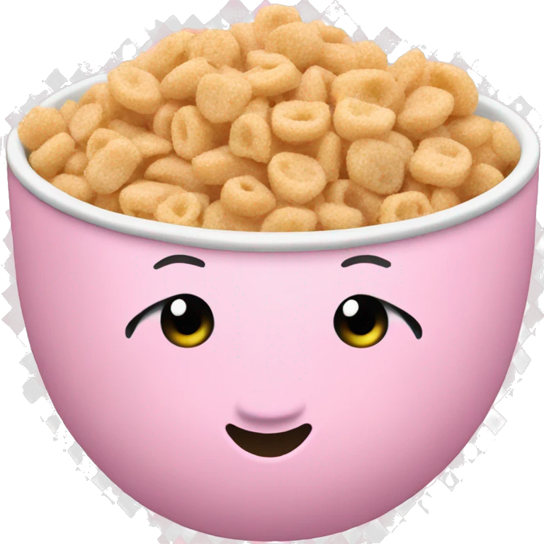 A bowl of light pink cereal  emoji