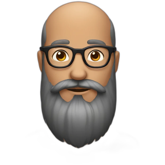 barbu brun à lunettes emoji
