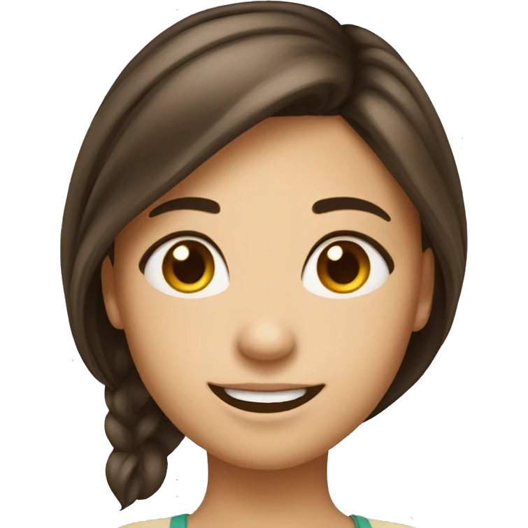 smiling girl with brunette hair emoji