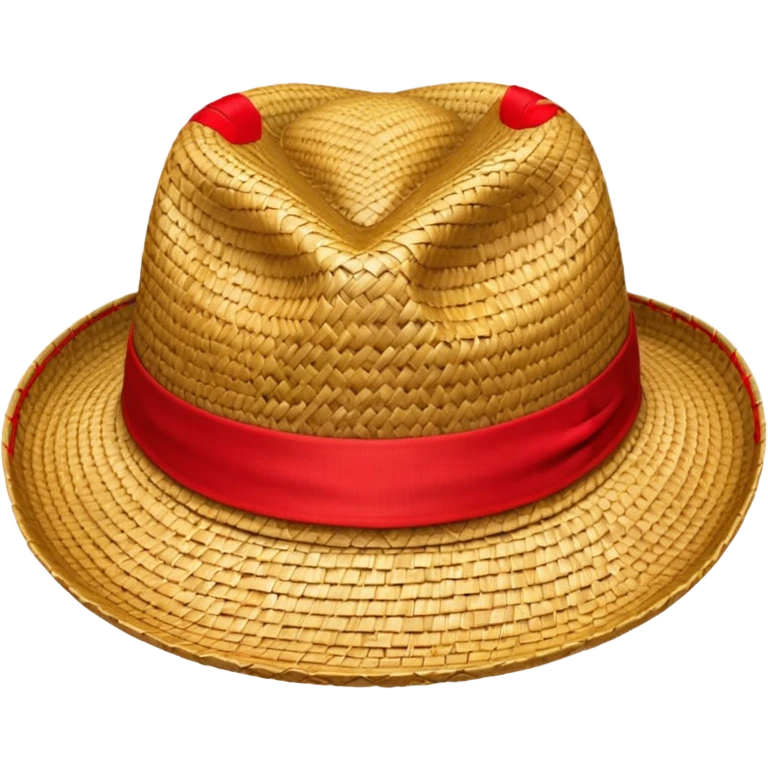 just a straw hat with red detailing emoji