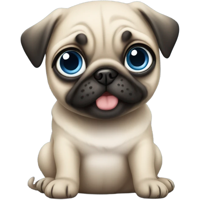 Baby pug with big blue eyes  emoji