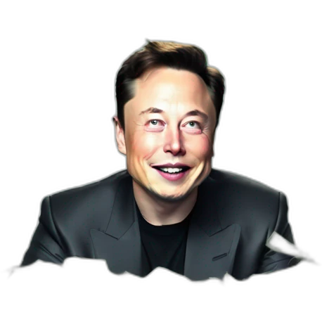 elon musk in the middle of rainning money emoji
