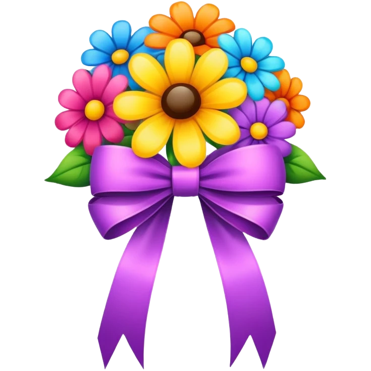 Flowers with a bow on it  emoji