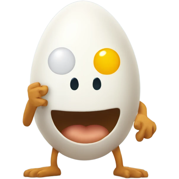 Eggs with arms and leggs emoji