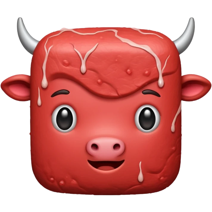 raw beef, uncooked, simple emoji style emoji