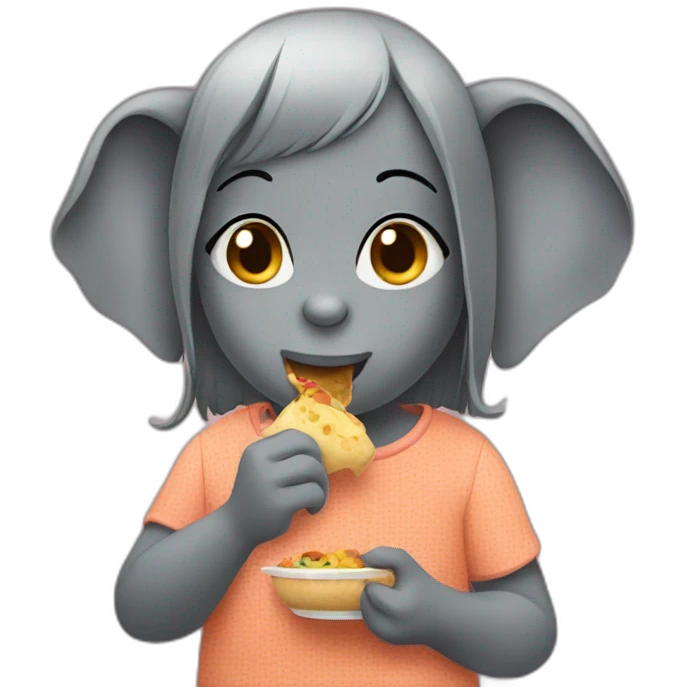 eating elephant girl emoji