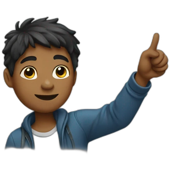 boy pointing himself emoji