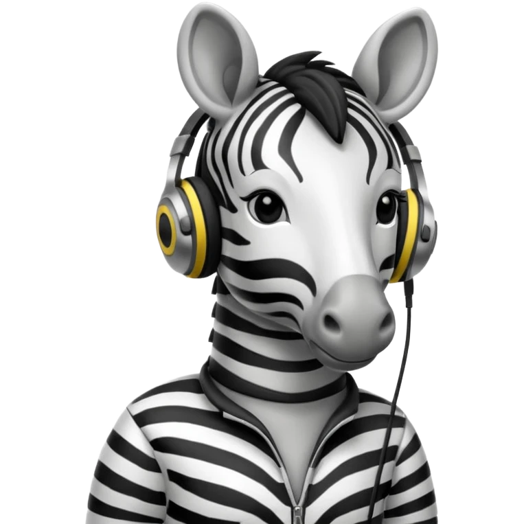 A zebra listening to music emoji