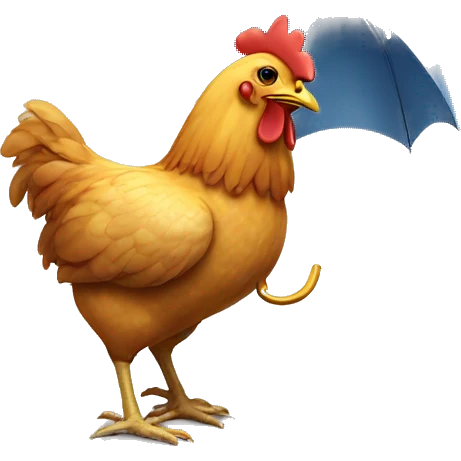 chicken with umbrella emoji