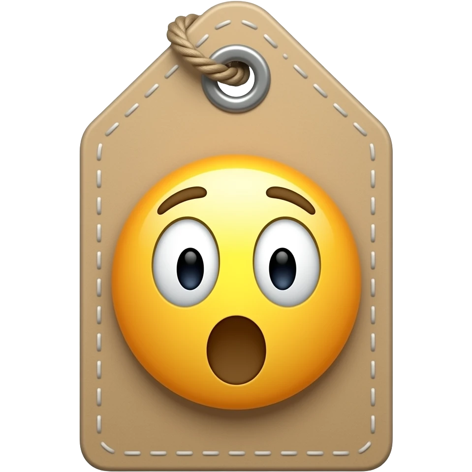 etiqueta de oferta para promocion con cara de emoji sorprendido emoji