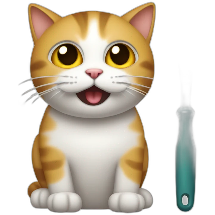 cat and a scraper tool emoji