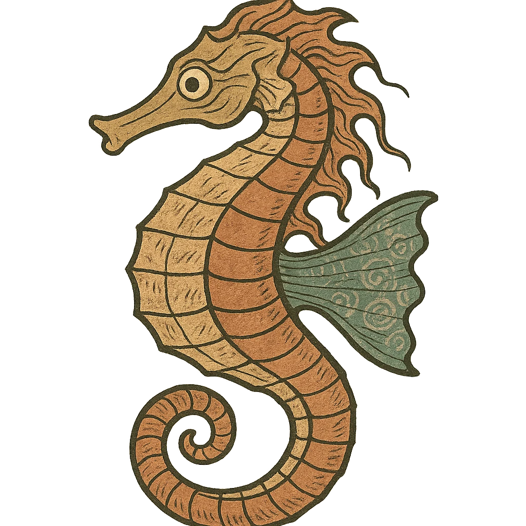 ukiyo-e style seahorse emoji