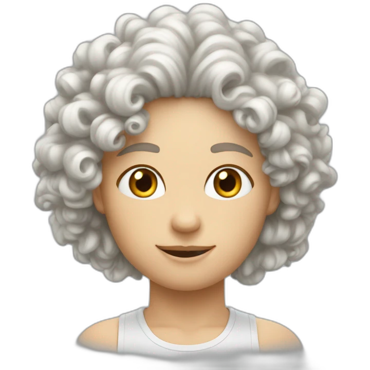 a white pepole with curly hair hand atletics fasc" emoji