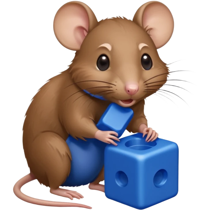 raton comiendo bloque azul emoji