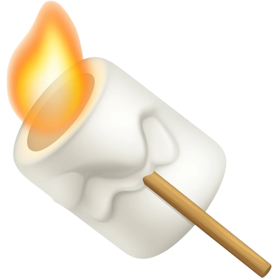 marshmallow roasting on stick emoji