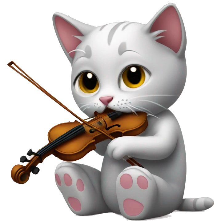 Crying kitty playing the violin emoji