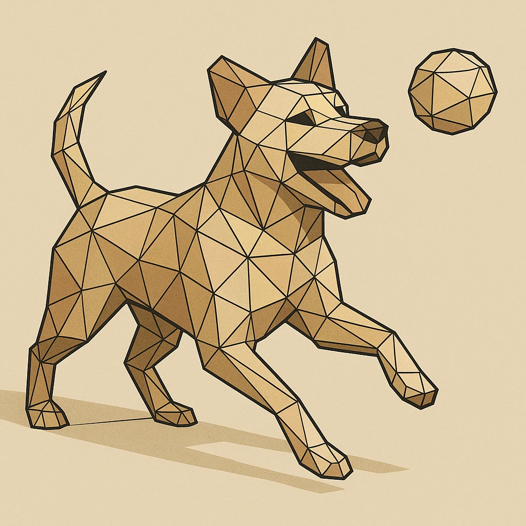 happy dog running after ball emoji