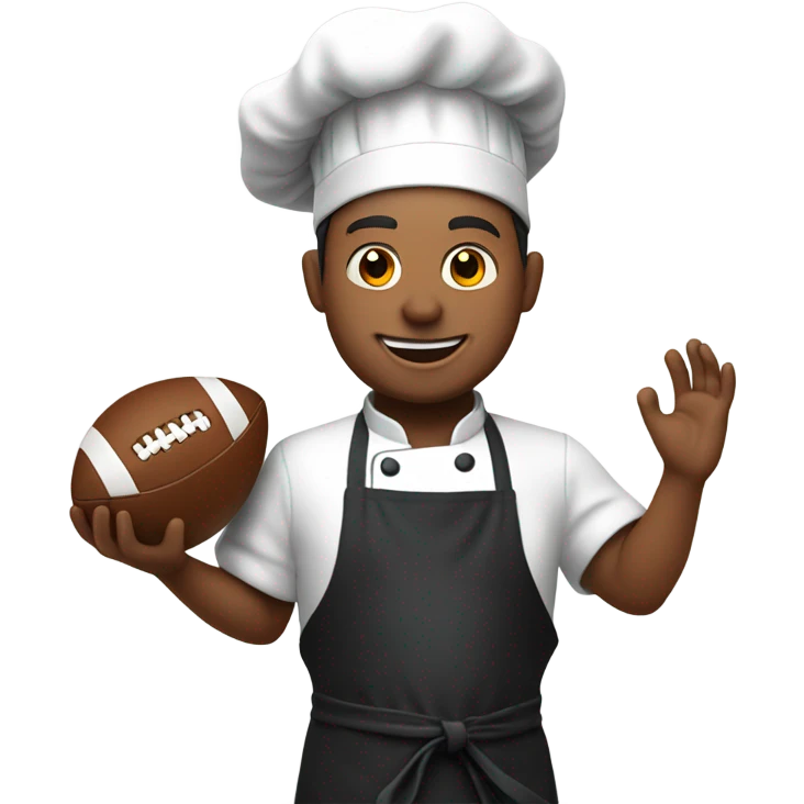 Chef holding a football emoji