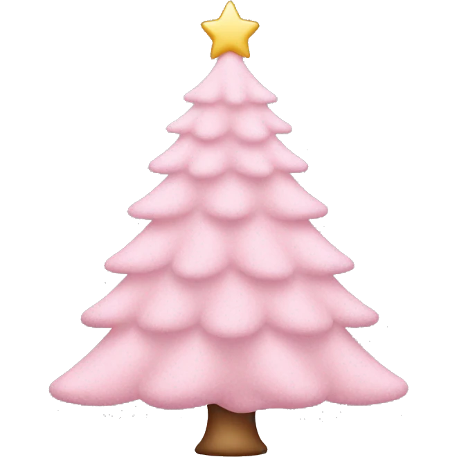 pastel pink christmas tree emoji