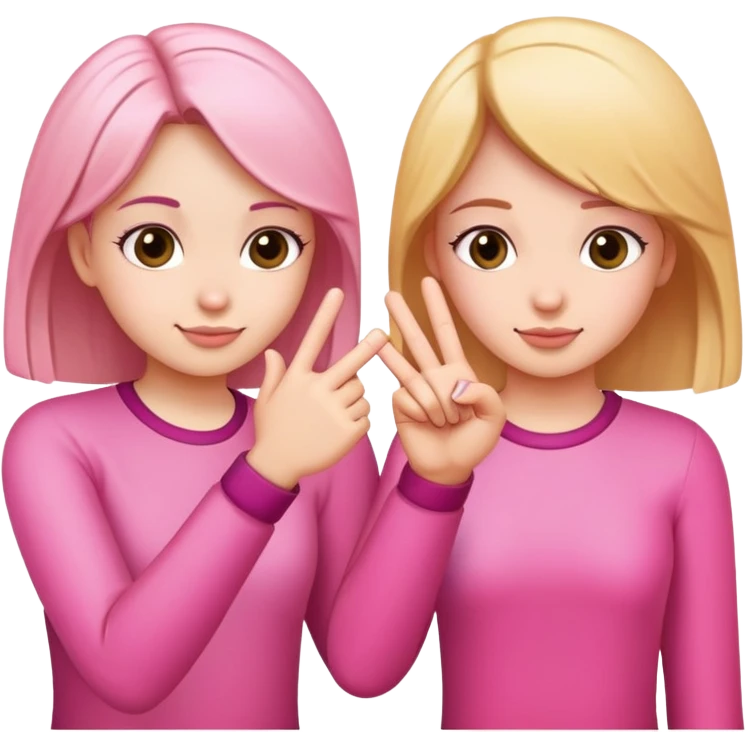 Two girls making a pinky promise  emoji