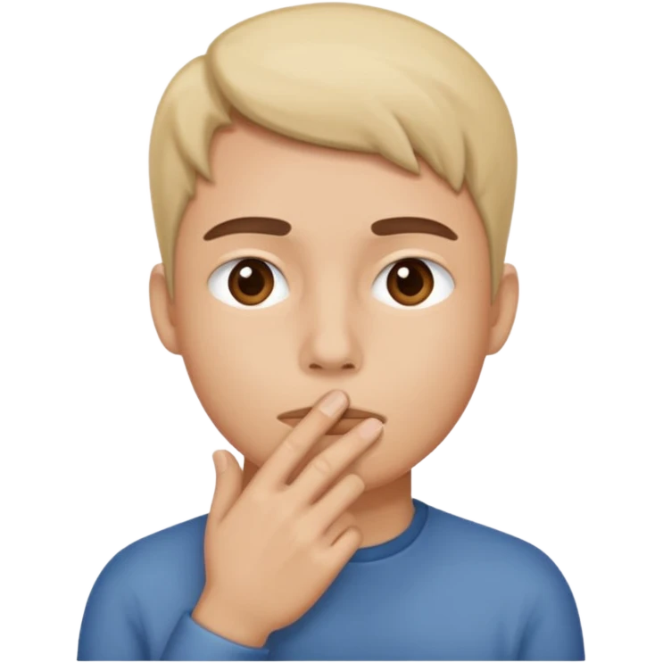 schweigen, hand in front of mouth emoji