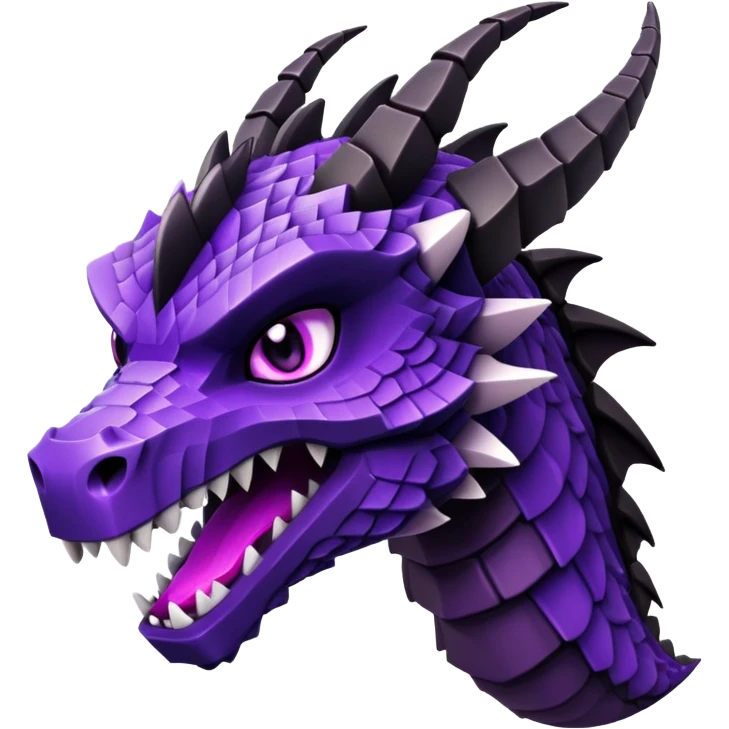 Minecraft black dragon head with purple eyes emoji