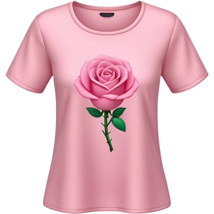 A 3D cartoon rose-pink women’s top with short sleeves, soft fabric texture, gentle lighting, isolated on plain background. plain no textures. emoji