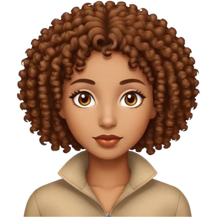 African American women, brown eyes and curly hair emoji