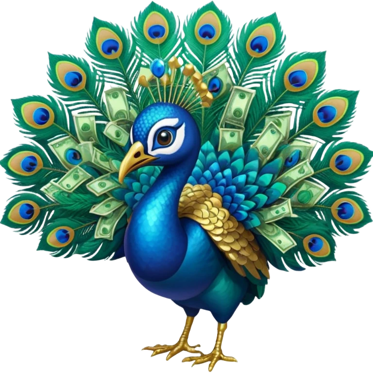 Peacock with cash   emoji