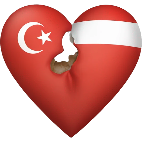 heart but there is a turkish flag inside emoji