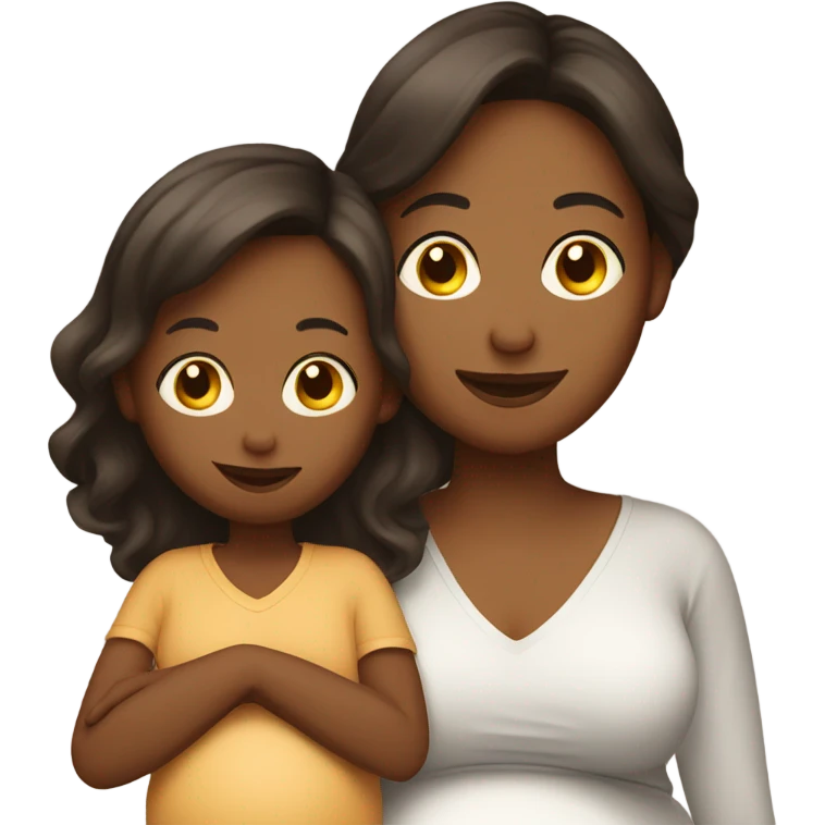Pregnant woman with toddler boy  emoji